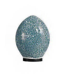 Teal Glass Mosaic Egg Lamp Teal Glass Mosaic Egg Lamp